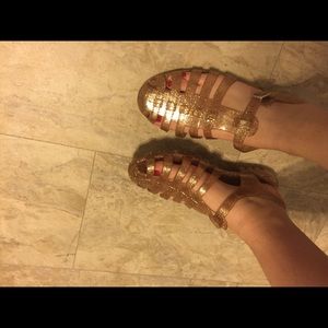 rose gold jelly shoes